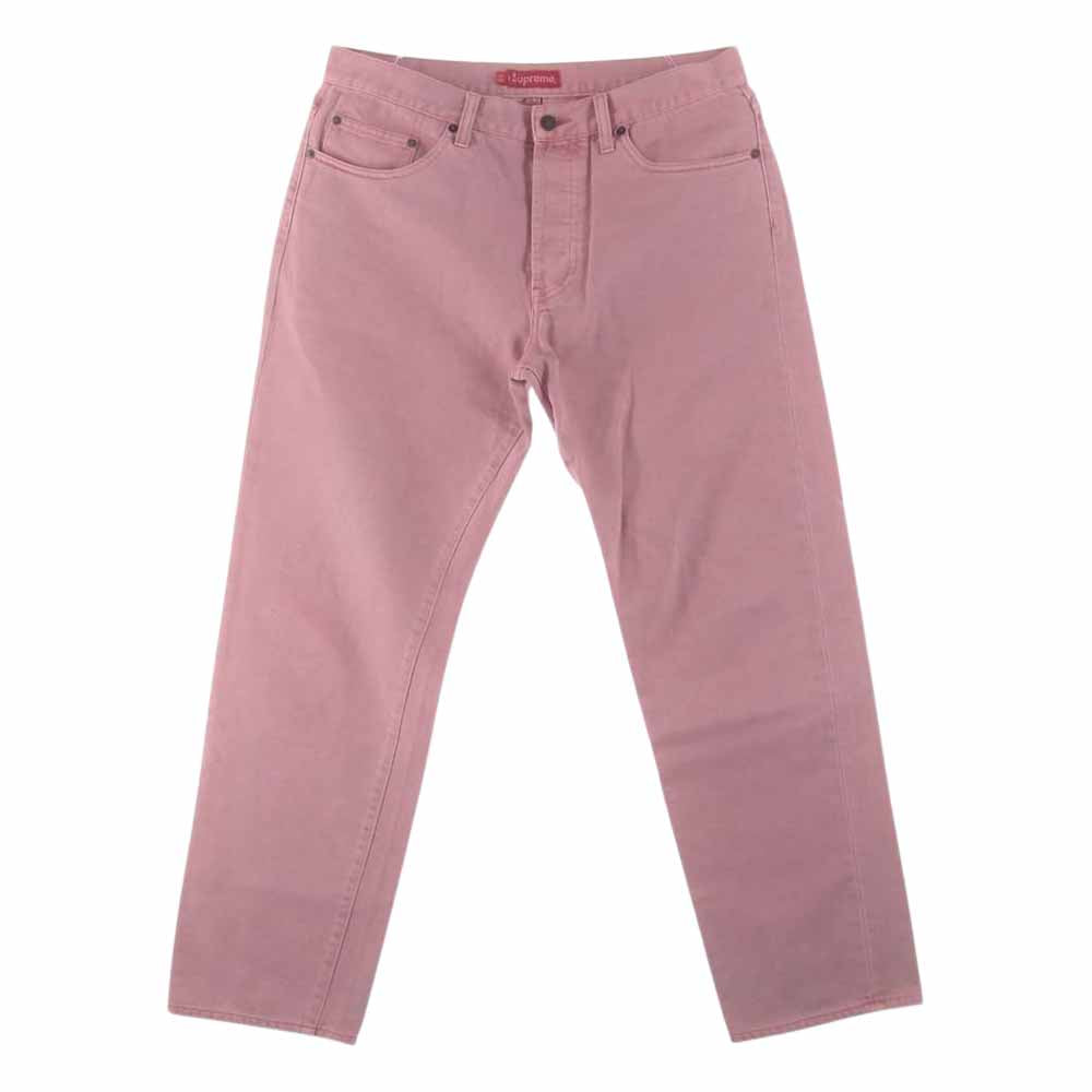 Supreme シュプリーム 20AW Washed Regular Jean ウォッシュドレギュラージーンズ バック スター 刺繍 デニムパンツ ピンク ピンク系 32【中古】