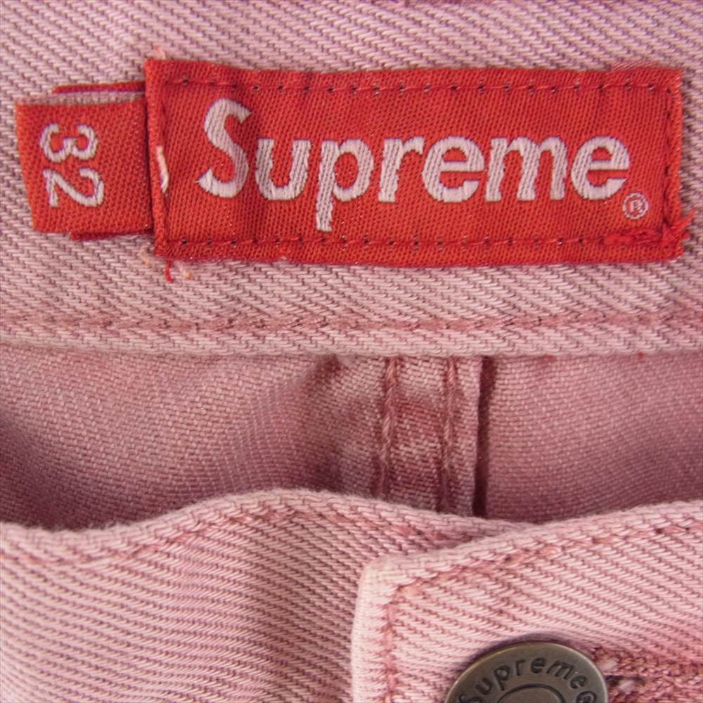 Supreme シュプリーム 20AW Washed Regular Jean ウォッシュドレギュラージーンズ バック スター 刺繍 デニムパンツ ピンク ピンク系 32【中古】