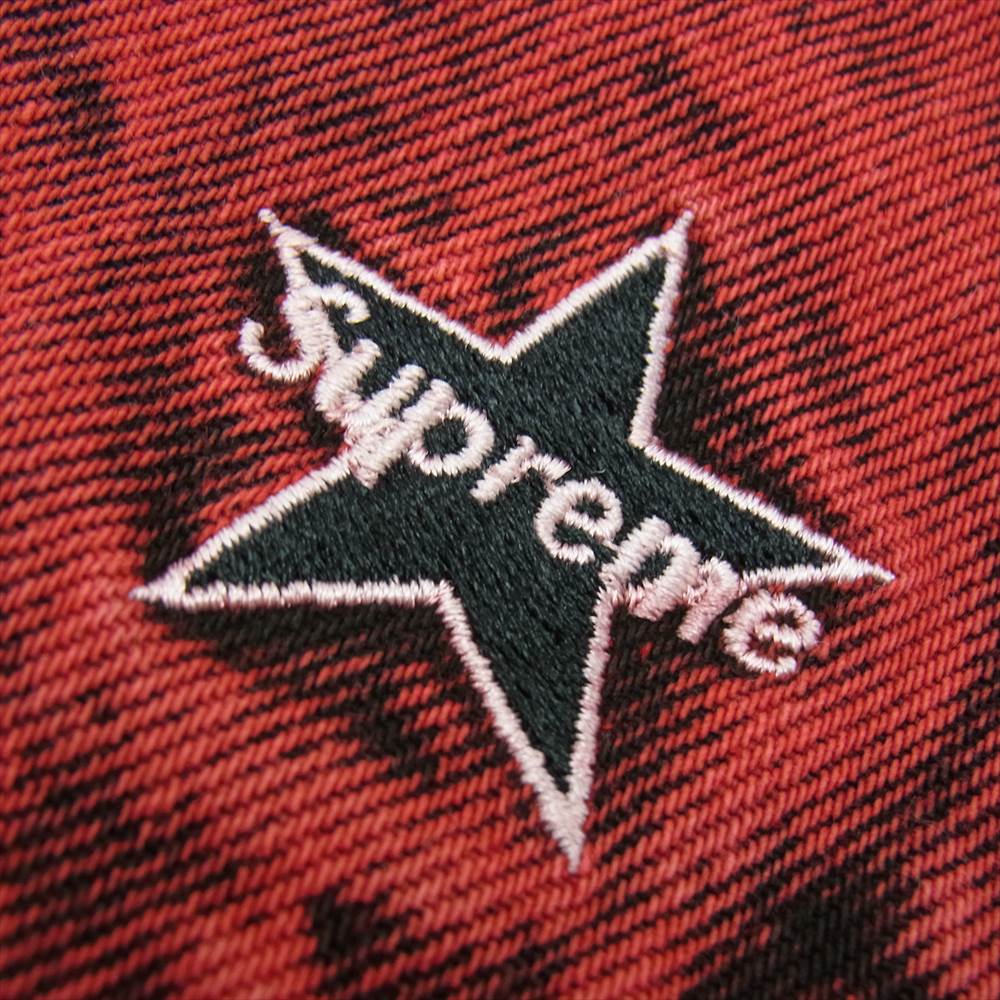 Supreme シュプリーム 20SS Washed Regular Jean ウォッシュドレギュラージーンズ バック スター 刺繍 デニムパンツ レッド ワインレッド系 34【極上美品】【中古】