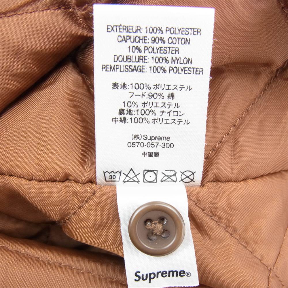 Supreme シュプリーム 18AW Hooded Plaid Work Shirt フーデッド チェック ワーク ジップアップ シャツ ブラウン系 M【中古】