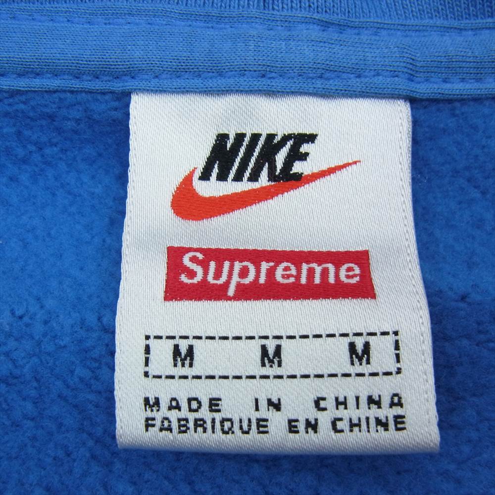 Supreme シュプリーム 21SS × NIKE Half Zip Sweatshirt ナイキ ハーフ ジップ フード パーカー ブルー系 M【中古】