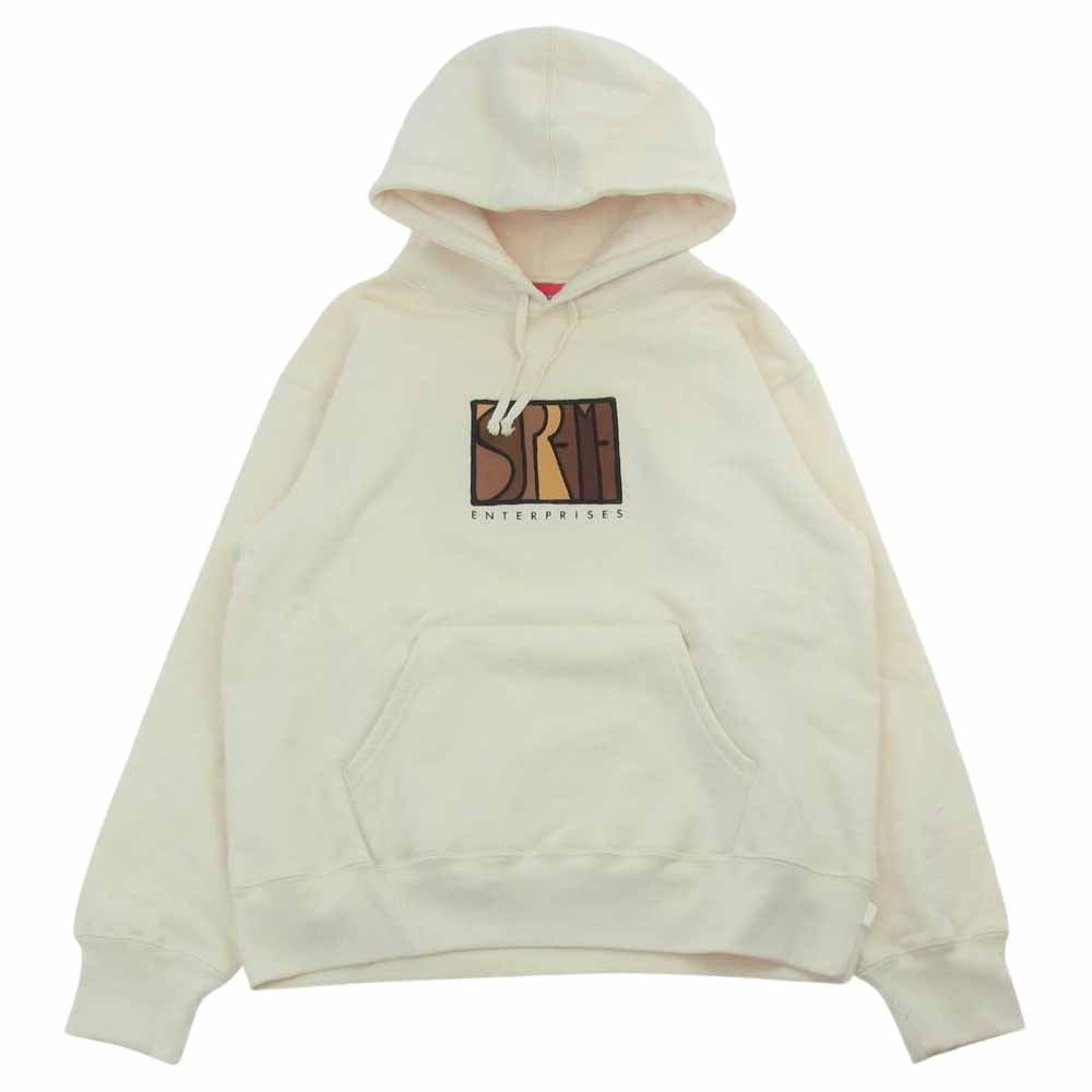 Supreme シュプリーム 20AW Enterprises Hooded Sweatshirt エンタープライズ フーデッド 刺繍 プルオーバー パーカー オフホワイト系 M【極上美品】【中古】