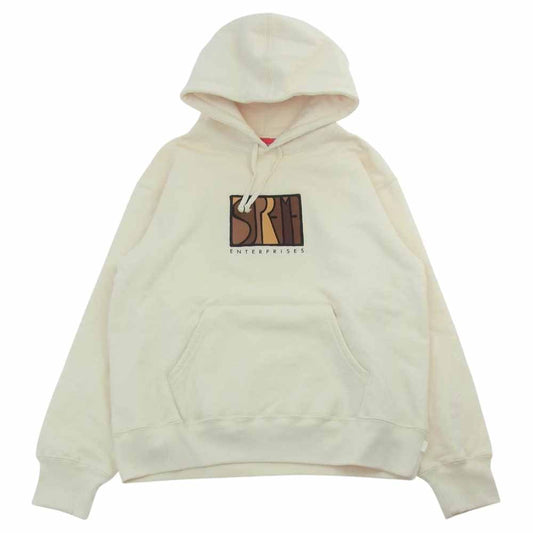 Supreme シュプリーム 20AW Enterprises Hooded Sweatshirt エンタープライズ フーデッド 刺繍 プルオーバー パーカー オフホワイト系 M【極上美品】【中古】