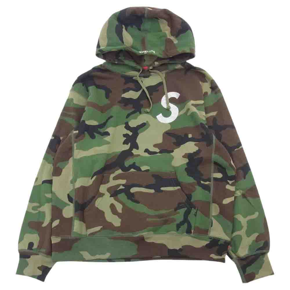 Supreme シュプリーム 21SS Swarovski S Logo Hooded Sweatshirt スワロフスキー Sロゴ フーデッド パーカー カモ柄 カーキ系 M【新古品】【未使用】【中古】