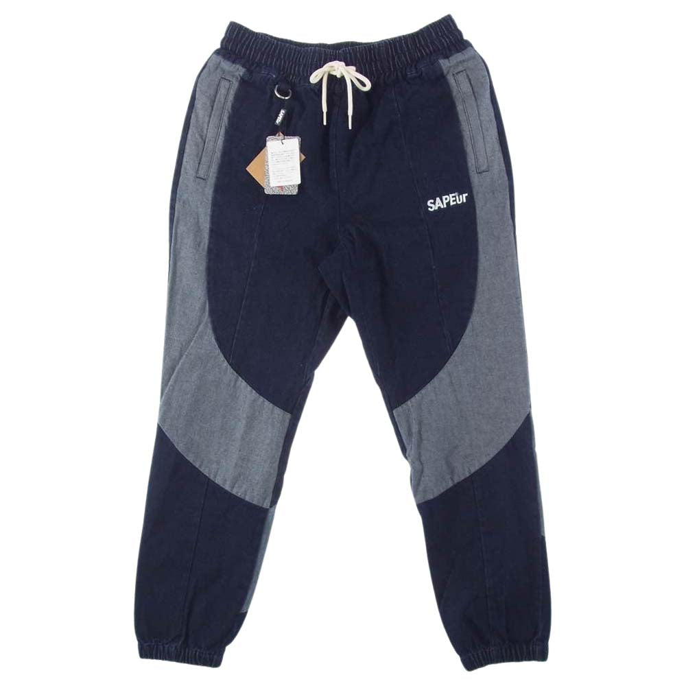 サプール  A0021-176 Denim Track Pants デニム トラックパンツ インディゴ インディゴブルー系 L【新古品】【未使用】【中古】