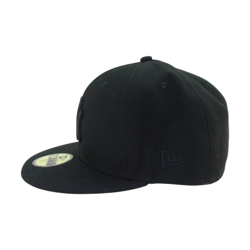 NEW ERA ニューエラ NY ヤンキース ロゴ ベースボール キャップ ブラック系 58.7【美品】【中古】