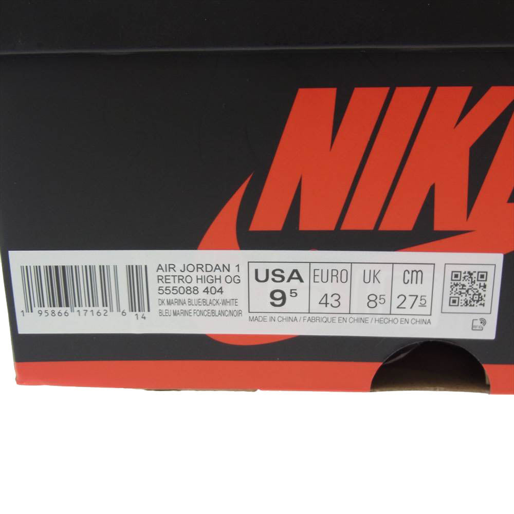 NIKE ナイキ AIR JORDAN 1 エアジョーダン 1 RETRO HIGH OG レトロ ハイカット スニーカー インディゴブルー系 ブラック系 27.5cm【中古】
