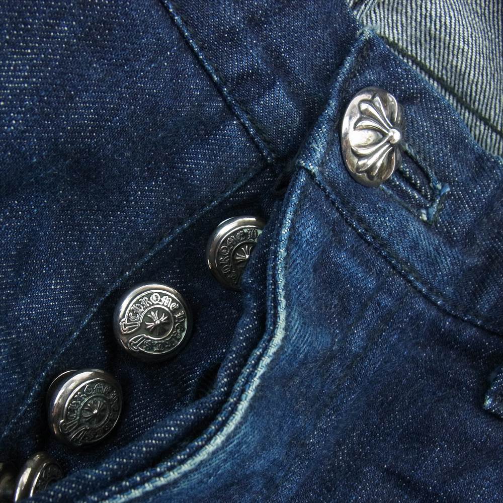 CHROME HEARTS クロムハーツ（原本無） クロスボール ホースシュー ボタン  ブーツカット JVP デニムパンツ インディゴブルー系 31【中古】