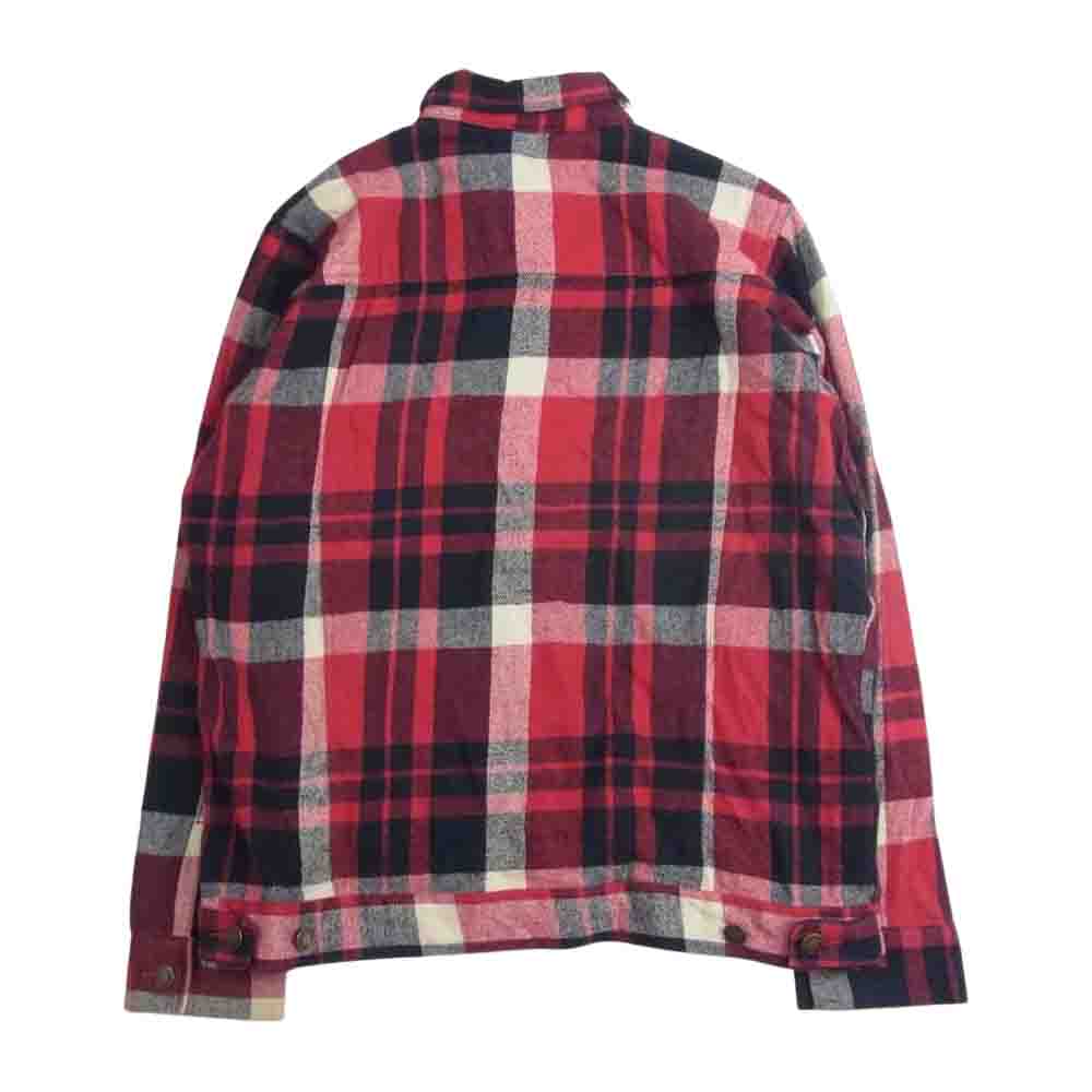 WOOLRICH ウールリッチ CPO チェック 裏フリース シャツ レッド系 M【中古】