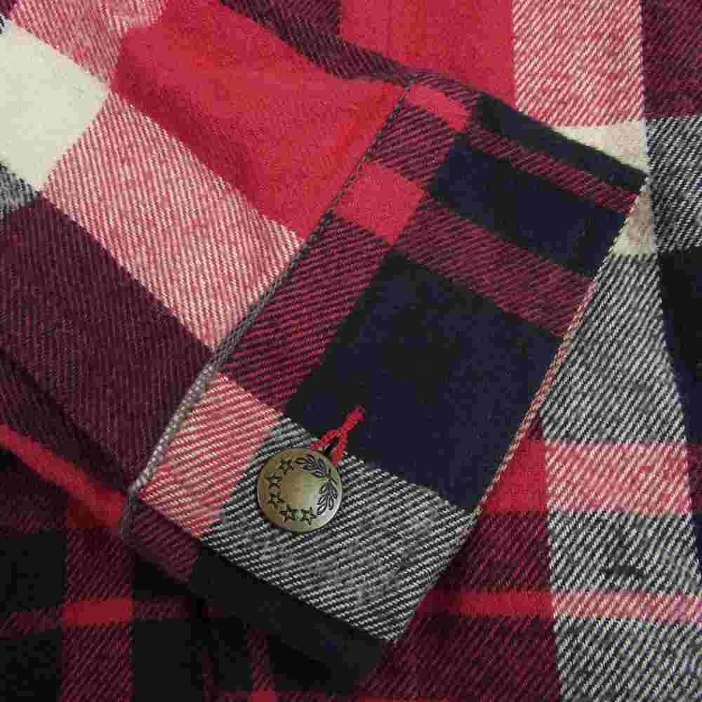 WOOLRICH ウールリッチ CPO チェック 裏フリース シャツ レッド系 M【中古】