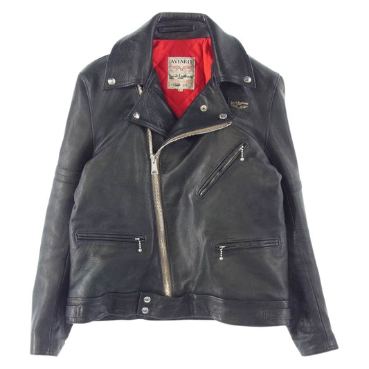 Lewis Leathers ルイスレザー Cyclone サイクロン 裏キルティング シープスキン レザー ダブル ライダース ジャケット ブラック系 40【中古】