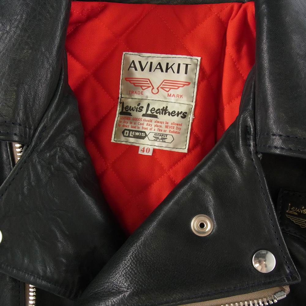 Lewis Leathers ルイスレザー Cyclone サイクロン 裏キルティング シープスキン レザー ダブル ライダース ジャケット ブラック系 40【中古】