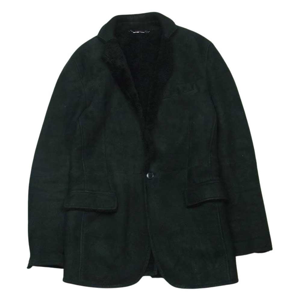 DOLCE&GABBANA ドルチェアンドガッバーナ G2703L 国内正規品 リアルムートン レザー ジャケット イタリア製 ブラック系 44【中古】