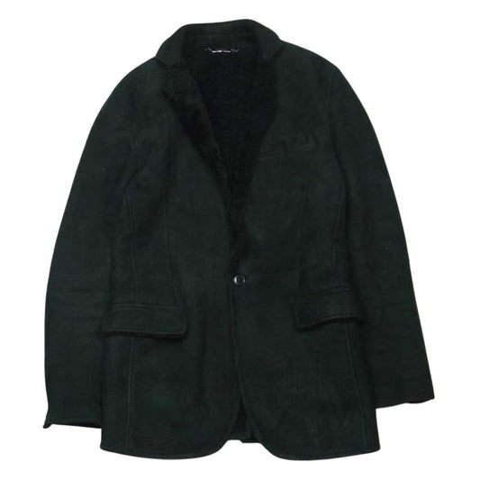 DOLCE&GABBANA ドルチェアンドガッバーナ G2703L 国内正規品 リアルムートン レザー ジャケット イタリア製 ブラック系 44【中古】