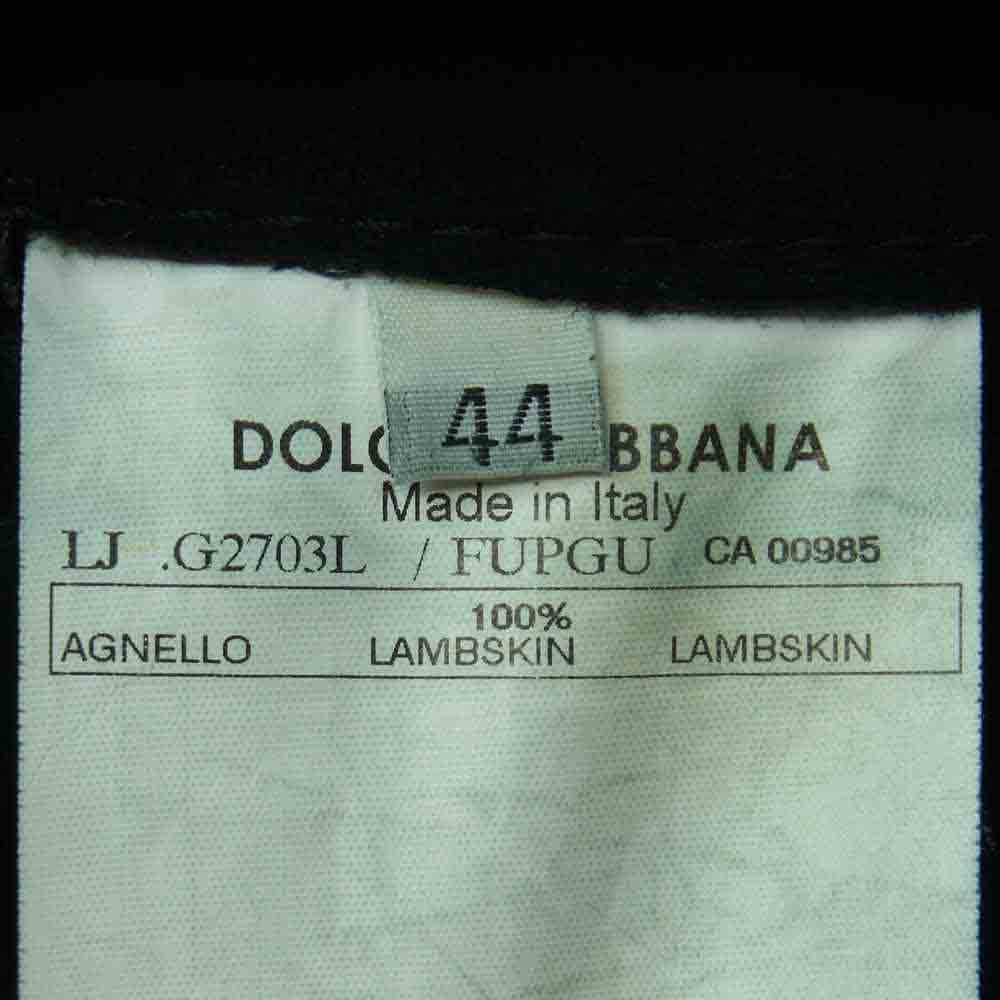 DOLCE&GABBANA ドルチェアンドガッバーナ G2703L 国内正規品 リアルムートン レザー ジャケット イタリア製 ブラック系 44【中古】