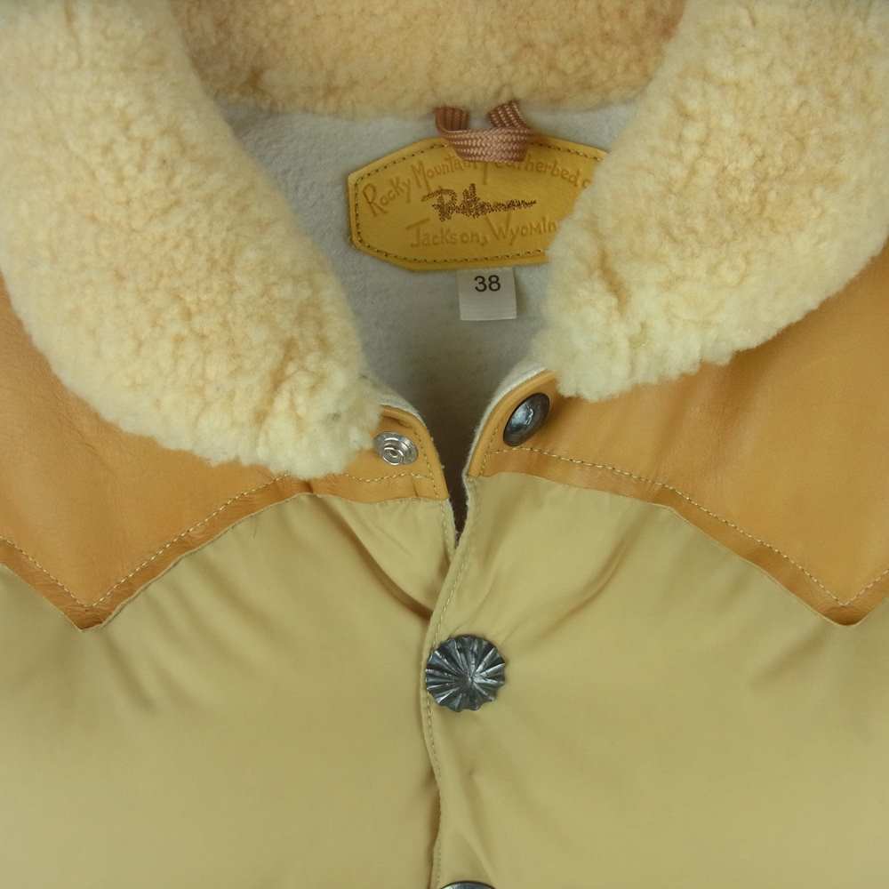 Ron Herman ロンハーマン Rocky Mountain Featherbed ロッキーマウンテンフェザーベッド 450-452-84 日本上陸1周年記念 コンチョボタン レザーヨーク ダウン ベスト ベージュ系 オレンジ系 38【中古】
