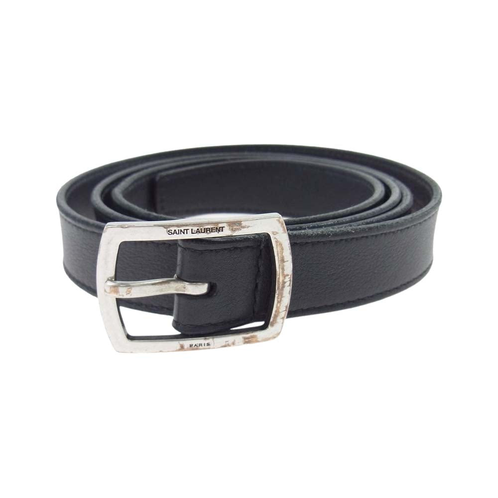 SAINT LAURENT サンローラン ナロー ベルト ブラック系【中古】