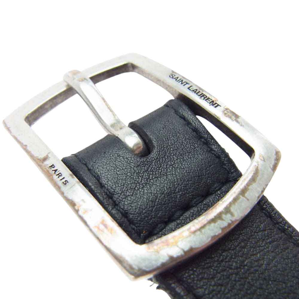 SAINT LAURENT サンローラン ナロー ベルト ブラック系【中古】