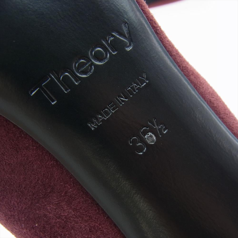 theory セオリー 01-8360302-290-365 スエード ポインテッドトゥ パンプス ピンヒール ワインレッド系 36 1/2【中古】