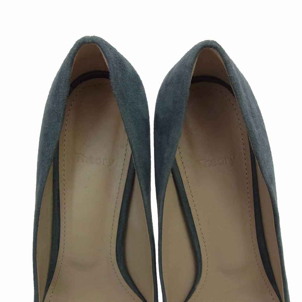 theory セオリー 01-9160305 スエード パンプス ヒール グレー系 37.5【中古】