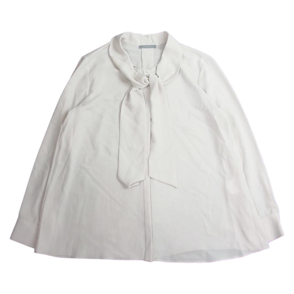 theory セオリー LUXE リュクス 03-1108238 MOMMA ウォッシャブル ボウタイ ブラウス 長袖 シャツ アイボリー系 38【中古】