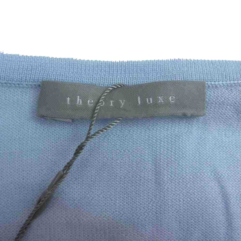 theory セオリー LUXE リュクス タグ付き 03-0301725 Vネック ニット セーター ブルー系 38【美品】【中古】