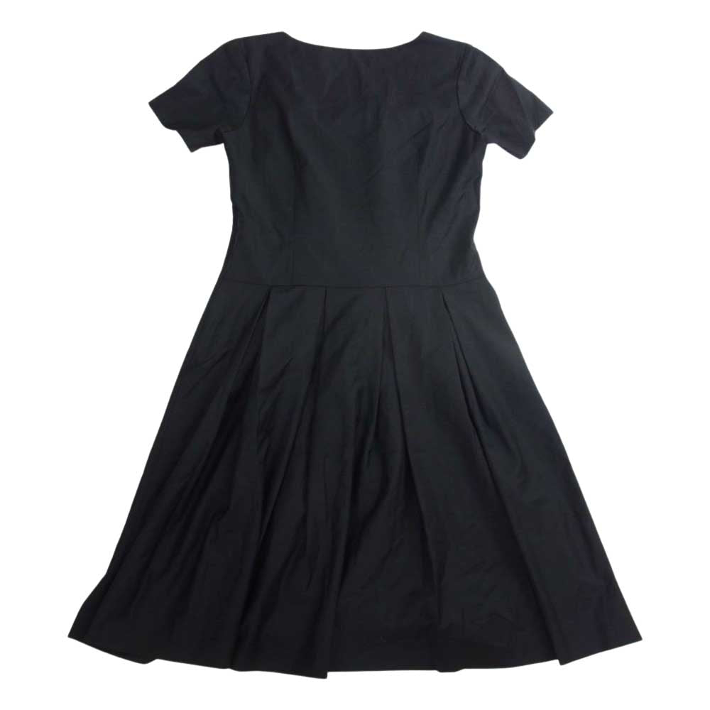 theory セオリー LUXE リュクス 03-9905524 ウール Aライン プリーツ ワンピース ブラック系 40【中古】