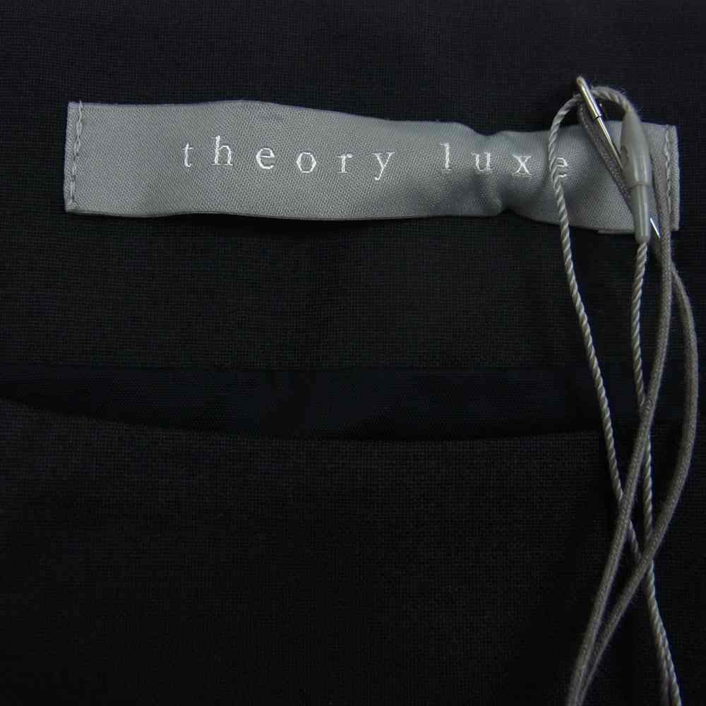 theory セオリー LUXE リュクス 03-9905524 ウール Aライン プリーツ ワンピース ブラック系 40【中古】
