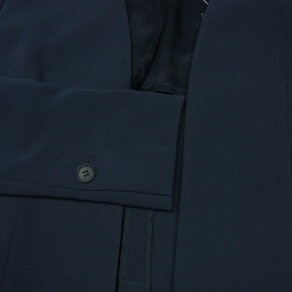 theory セオリー LUXE リュクス 03-9204120 DOUBLE WEFT ダブル ノーカラー ジャケット 日本製 ダークネイビー系 36【中古】