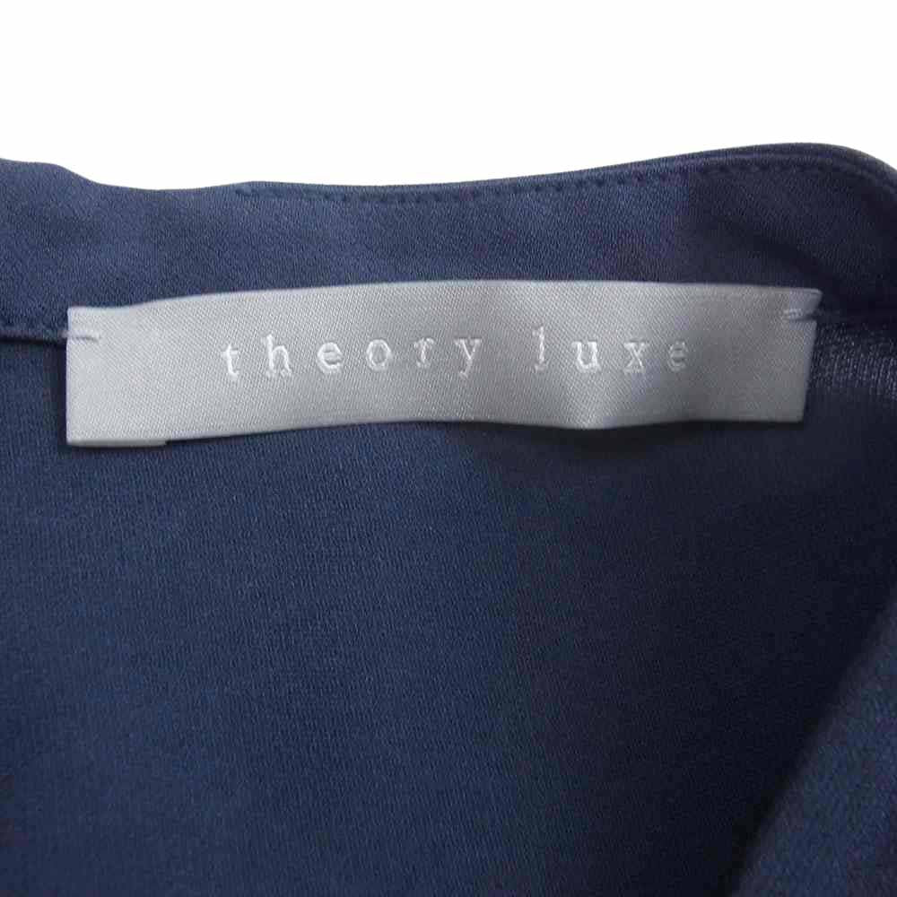 theory セオリー LUXE リュクス 03-9105550 ウォッシャブル ロング ベルテッド ワンピース ネイビー系 40【中古】