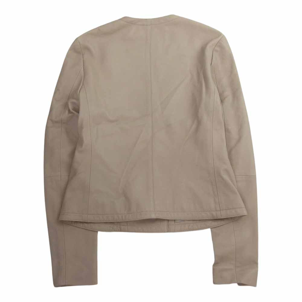 theory セオリー 01-7360821-345-902 ラムレザー ダブルライダース ジャケット ベージュ系 S【中古】