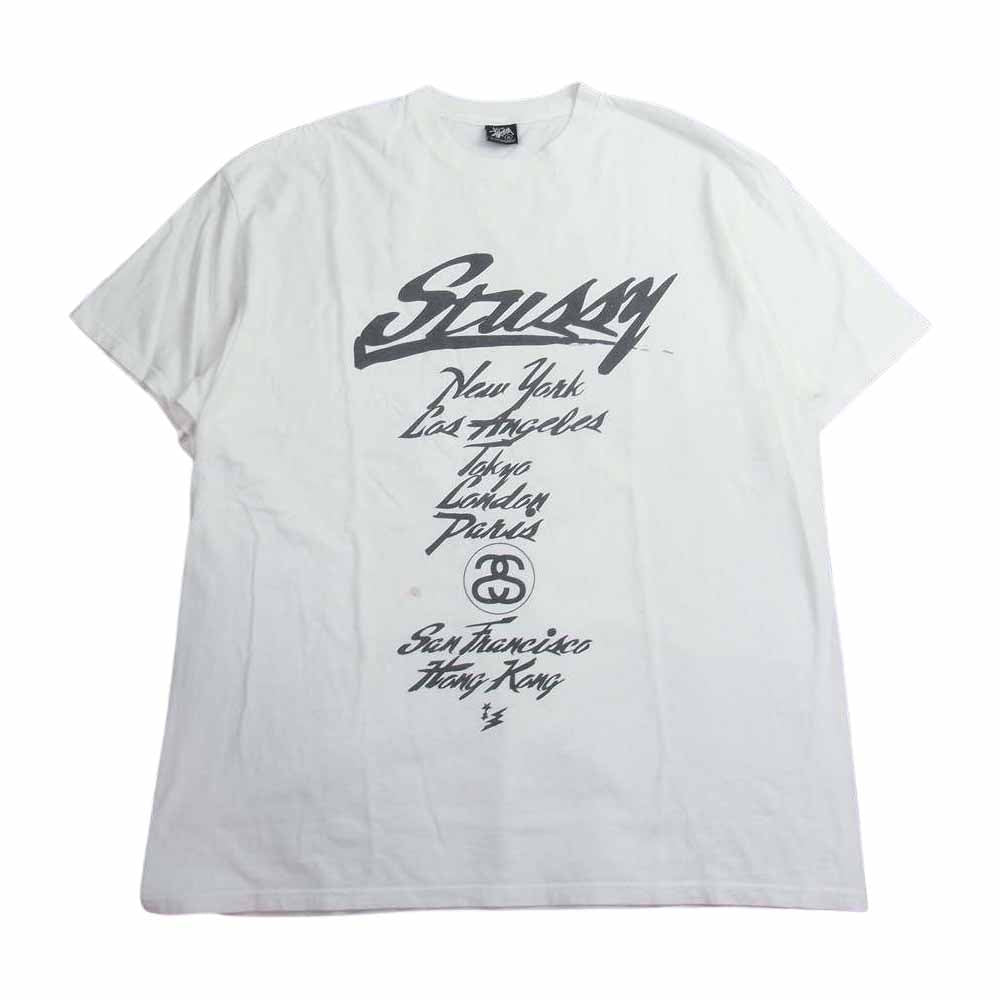 WTAPS ダブルタップス × Stussy ステューシー WORLDTOUR ワールドツアー 半袖 Tシャツ ホワイト系 XL【中古】