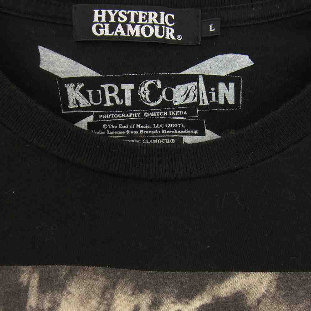 HYSTERIC GLAMOUR ヒステリックグラマー 4CT-5463 PICK ME KURT COBAIN Tee カートコバーン Tシャツ ブラック系 L【中古】