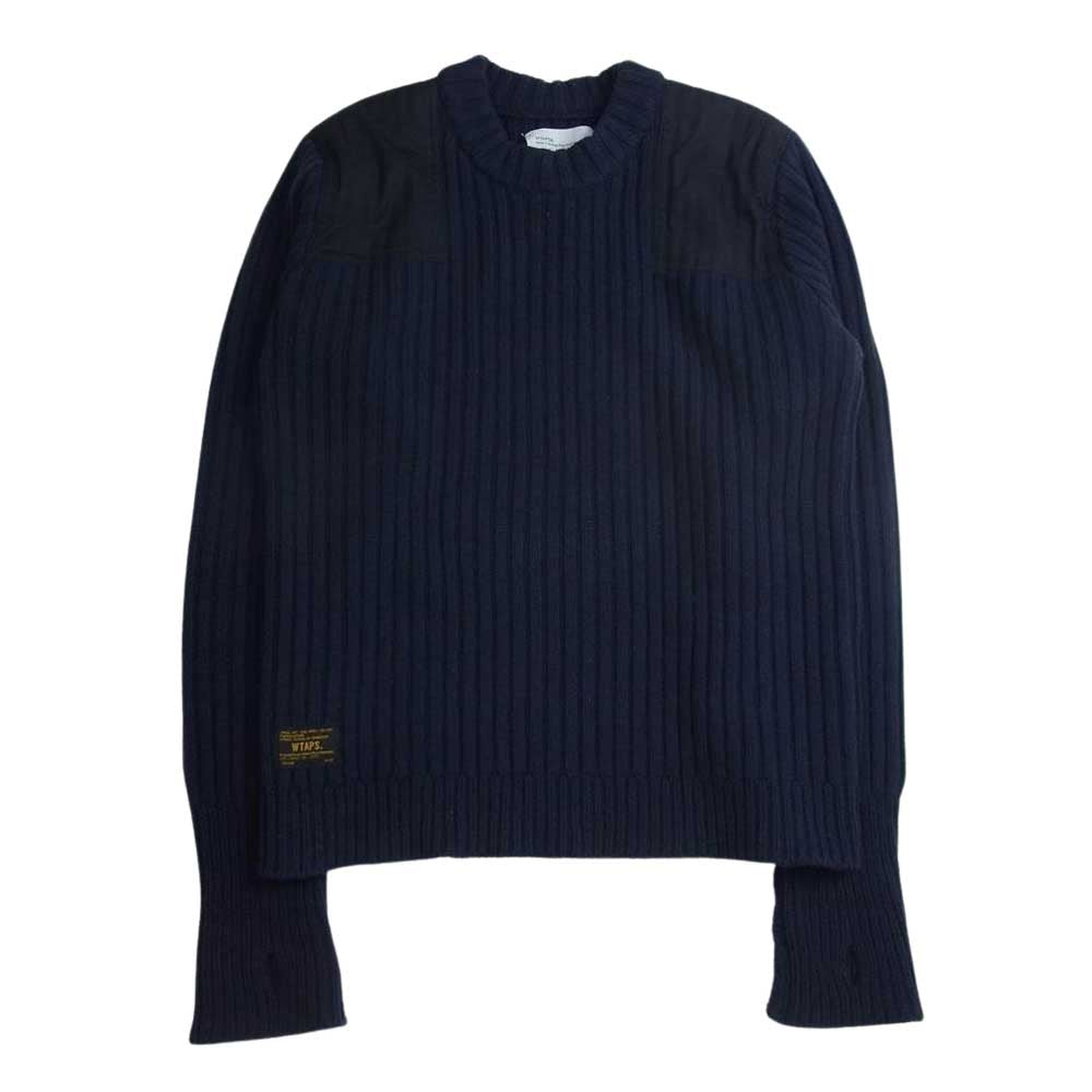 WTAPS ダブルタップス 14AW 142MADT-KNM02 YOUTHFUL DAYZ COMMANDER SEWATER WOOL ユースフルデイズ コマンダー セーター ネイビー系 2【中古】