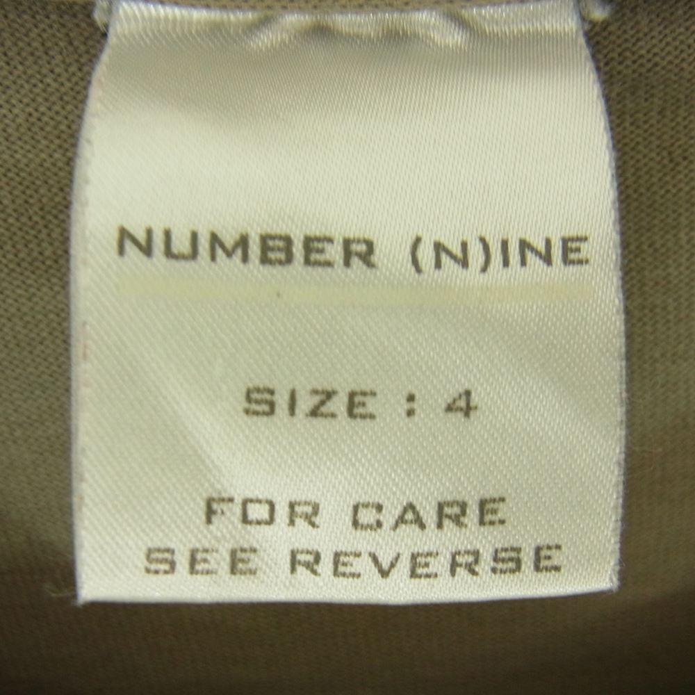 NUMBER(N)INE ナンバーナイン 01SS TIME期 タイム期 CIGARETTES アーカイブ ダメージ加工 ポケット Tシャツ ブラウン カーキ系 4【中古】