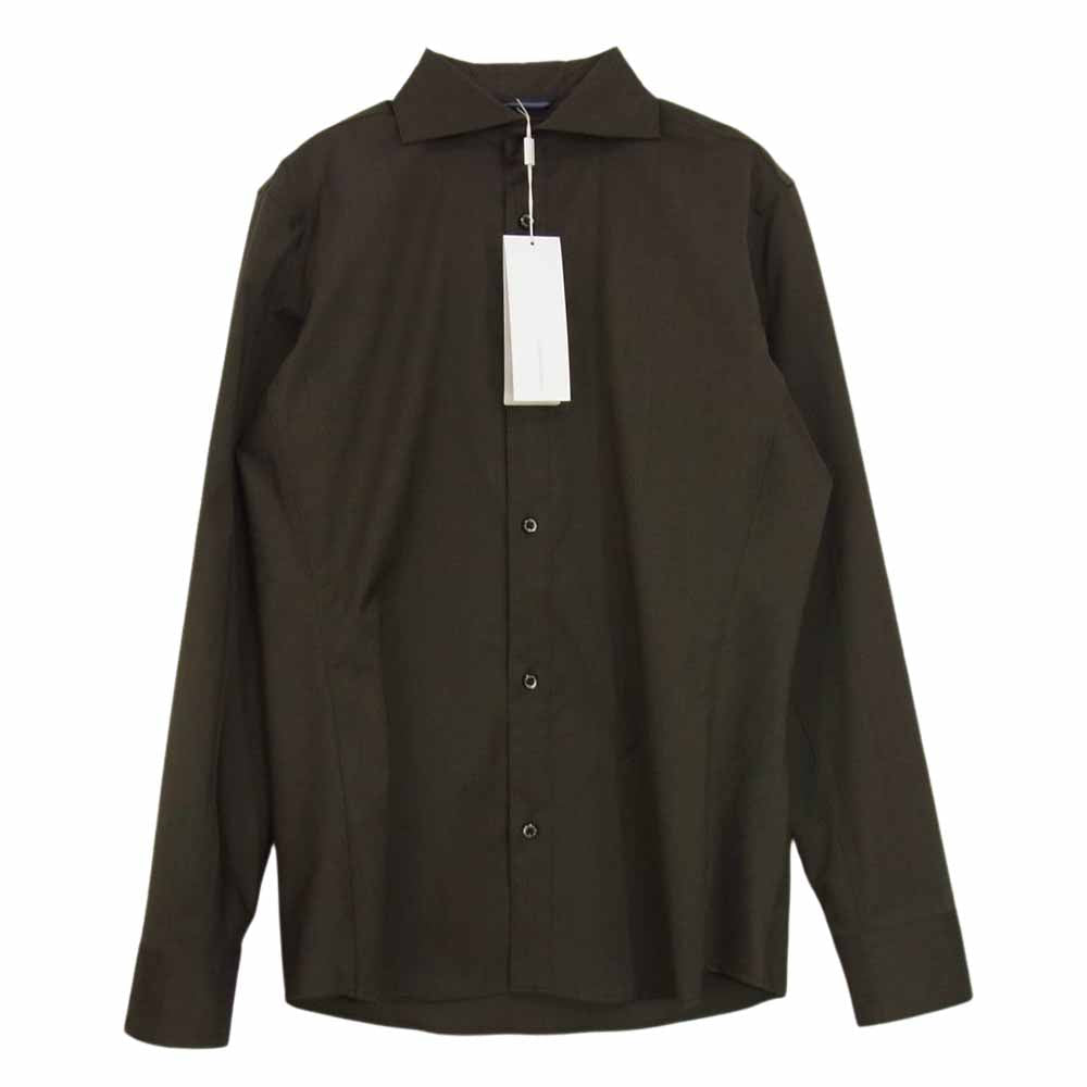 junhashimoto ジュンハシモト 1062122001 WOOL HORIZONTAL SHIRTS ウール ホリゾンタルカラー 長袖シャツ カーキ系 3【新古品】【未使用】【中古】