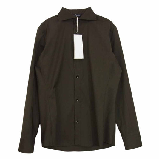 junhashimoto ジュンハシモト 1062122001 WOOL HORIZONTAL SHIRTS ウール ホリゾンタルカラー 長袖シャツ カーキ系 3【新古品】【未使用】【中古】