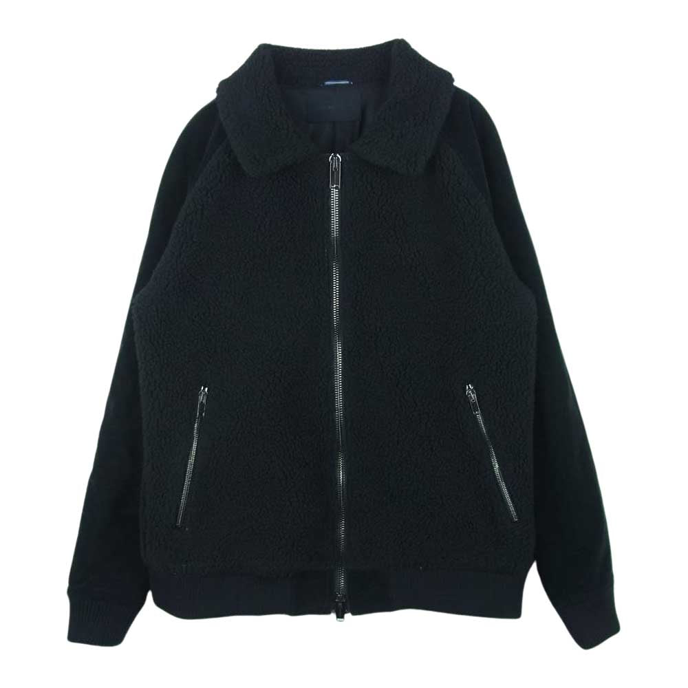 junhashimoto ジュンハシモト 1042020006 COMBINATION BLOUSON ボアフリース ベルベット コンビネーション ブルゾン ジャケット ブラック系 3【中古】
