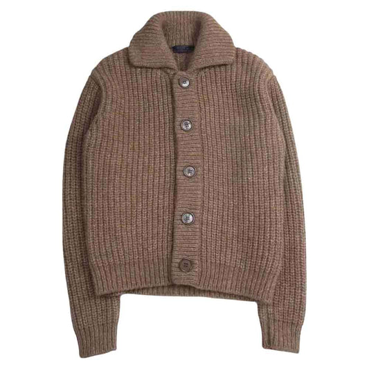 PRADA プラダ 0000ET-C1006-00002 ウール アルパカ ケーブル ニット カーディガン ブラウン系 44【中古】