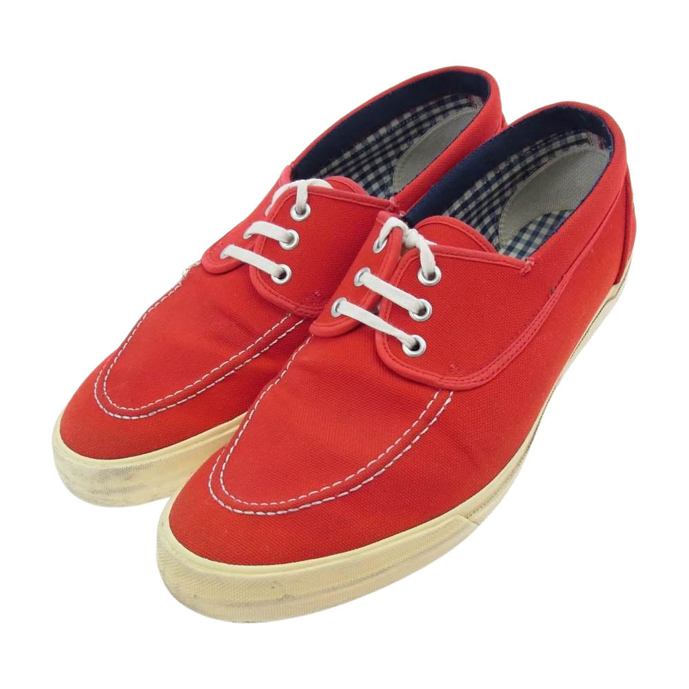 JUNYA WATANABE COMME des GARCONS MAN ジュンヤワタナベコムデギャルソンマン WK-K104-051-2-4 ギンガムチェック インソール キャンバス ローカット スニーカー レッド系【中古】