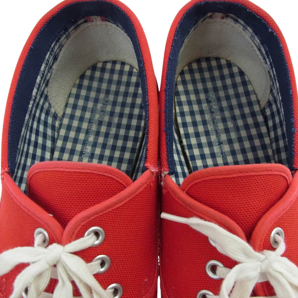 JUNYA WATANABE COMME des GARCONS MAN ジュンヤワタナベコムデギャルソンマン WK-K104-051-2-4 ギンガムチェック インソール キャンバス ローカット スニーカー レッド系【中古】