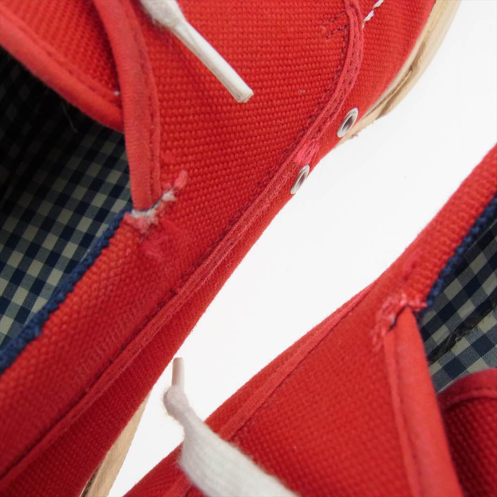 JUNYA WATANABE COMME des GARCONS MAN ジュンヤワタナベコムデギャルソンマン WK-K104-051-2-4 ギンガムチェック インソール キャンバス ローカット スニーカー レッド系【中古】