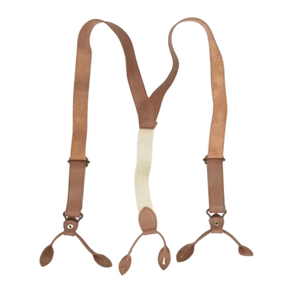 JUNYA WATANABE COMME des GARCONS MAN ジュンヤワタナベコムデギャルソンマン WJ-K301 ステアスムース レザー サスペンダー ブラウン系【中古】