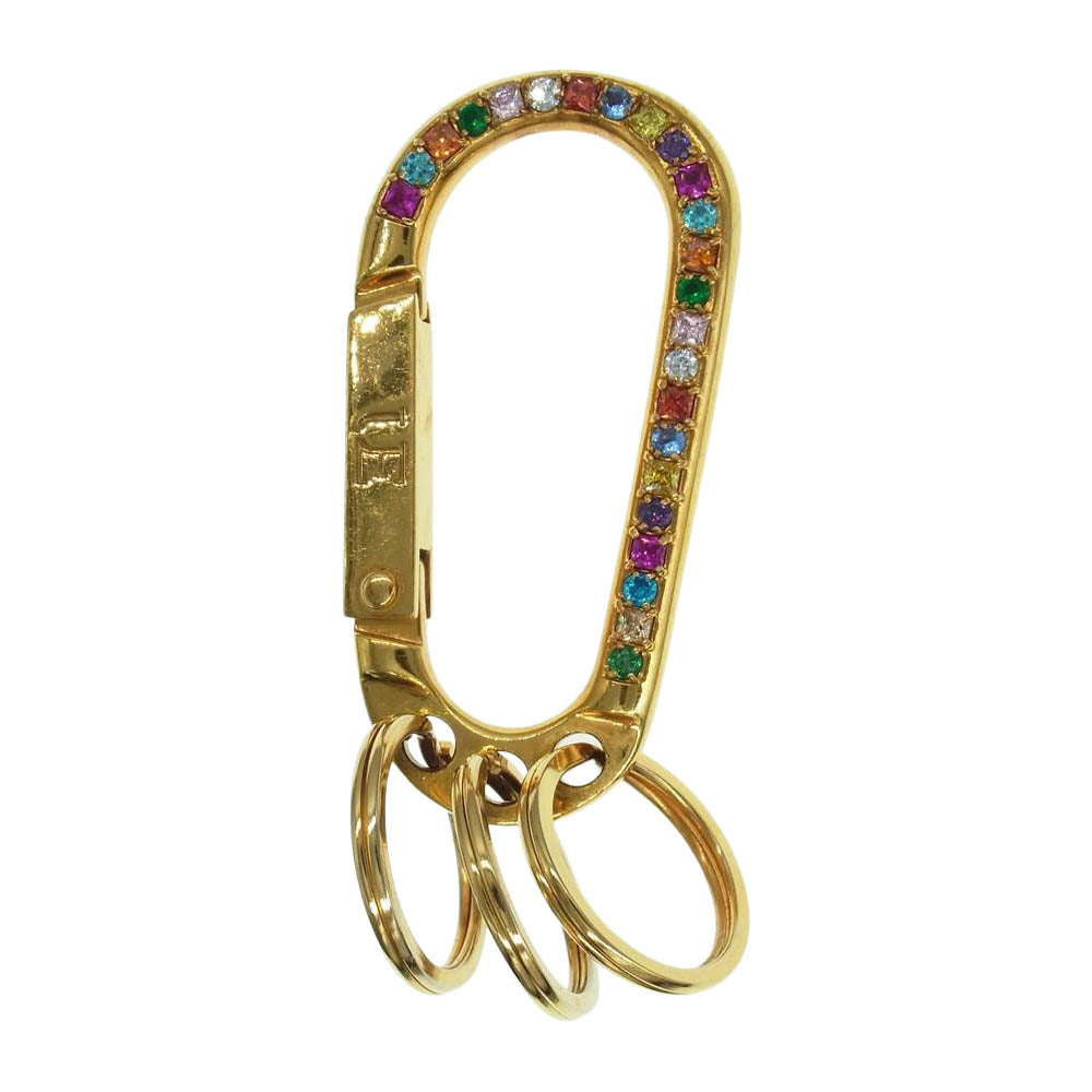 uniform experiment ユニフォームエクスペリメント FRAGMENT DESIGN ZIRCONIA CARABINER フラグメント カラーストーン ジュエリー カラビナ ゴールド系【中古】