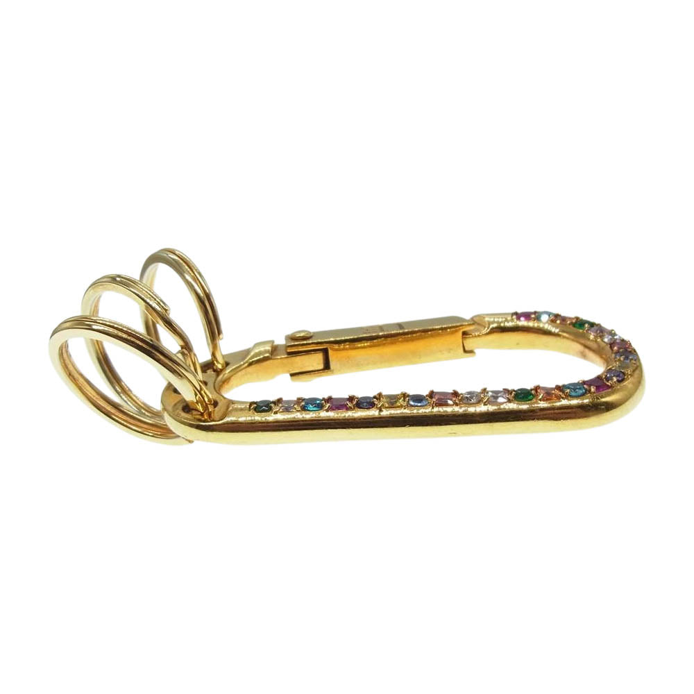 uniform experiment ユニフォームエクスペリメント FRAGMENT DESIGN ZIRCONIA CARABINER フラグメント カラーストーン ジュエリー カラビナ ゴールド系【中古】