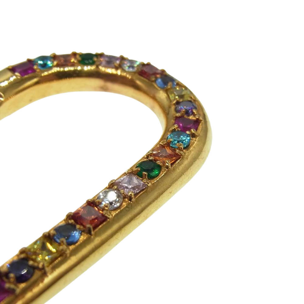 uniform experiment ユニフォームエクスペリメント FRAGMENT DESIGN ZIRCONIA CARABINER フラグメント カラーストーン ジュエリー カラビナ ゴールド系【中古】