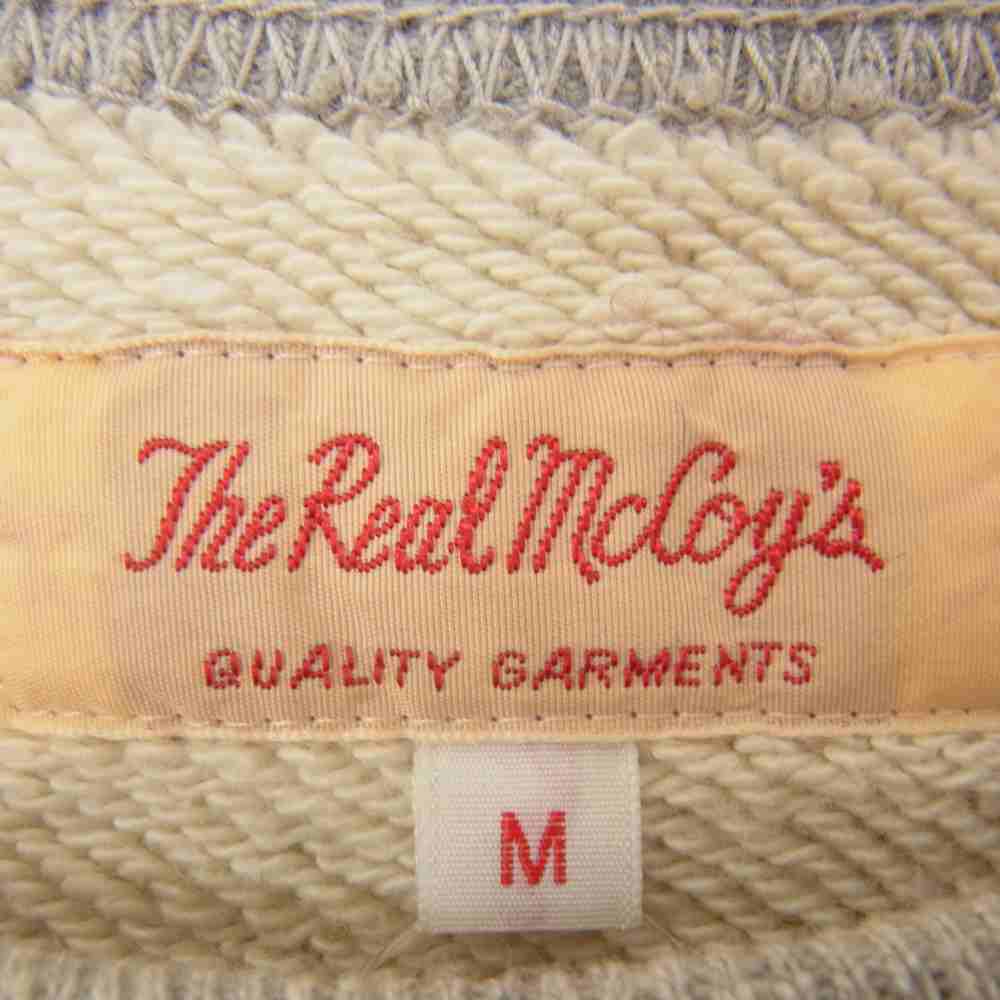 The REAL McCOY'S ザリアルマッコイズ MC18114 JOE McCOY ジョーマッコイ BALL PALK ボールパーク 12oz. CREWNECK SWEATSHIRT クルーネック ラグラン スウェット グレー系 M【中古】