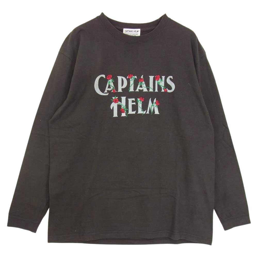 キャプテンズヘルム ローズ ロゴ プリント 長袖 Tシャツ グレー系 XL【中古】