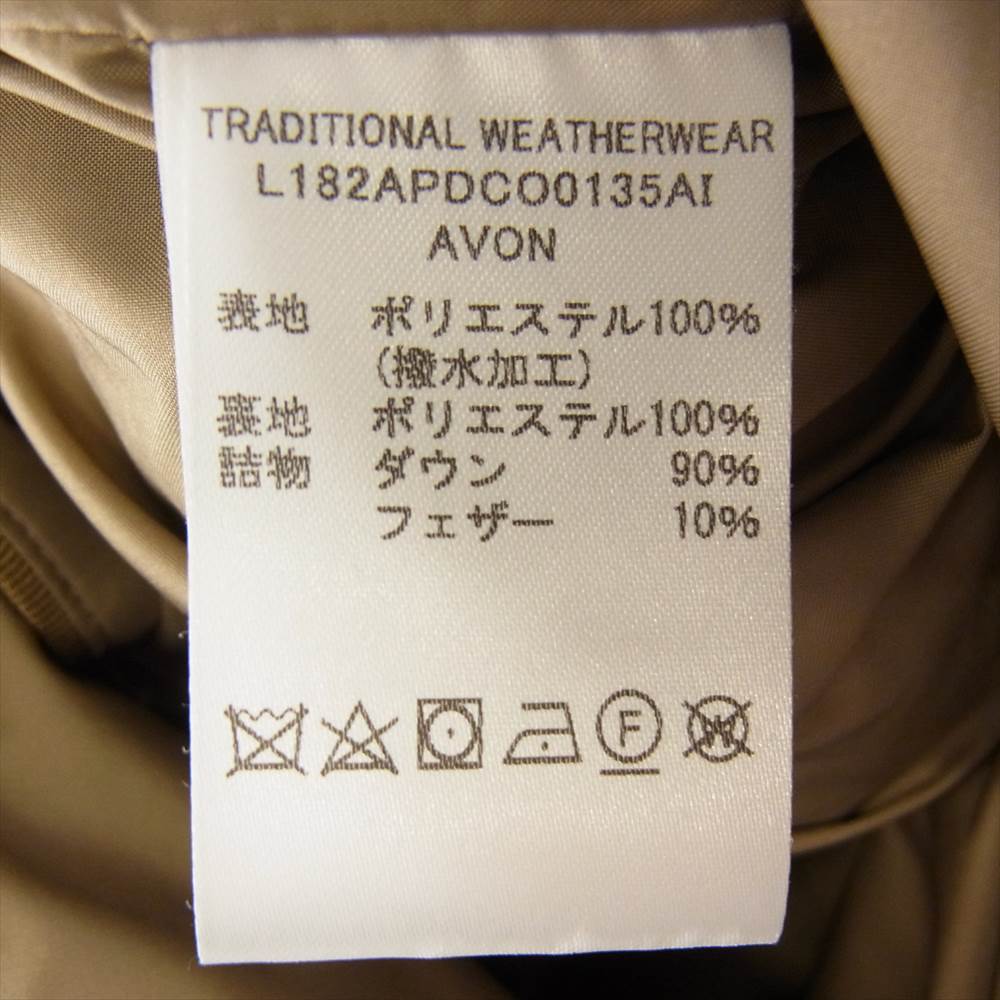 トラディショナルウェザーウェア AVON マッキントッシュジャパンタグ 18AW L182APDCO0135AI フード付き ダウンコート ベージュ系 32【中古】