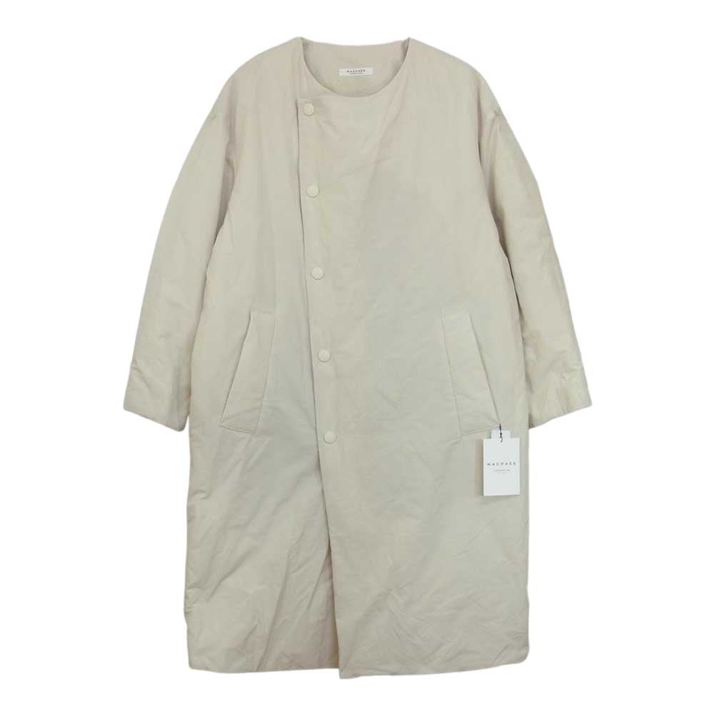 MACPHEE マカフィー ダウン ノーカラーコート オフホワイト系 36【中古】